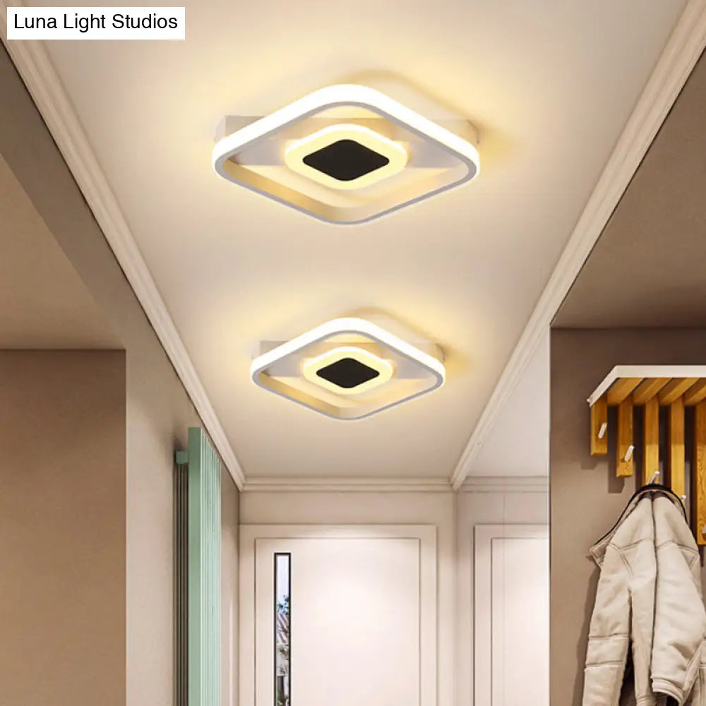 Minimalist Flush Mount Led Ceiling Lamp In White/Warm Light