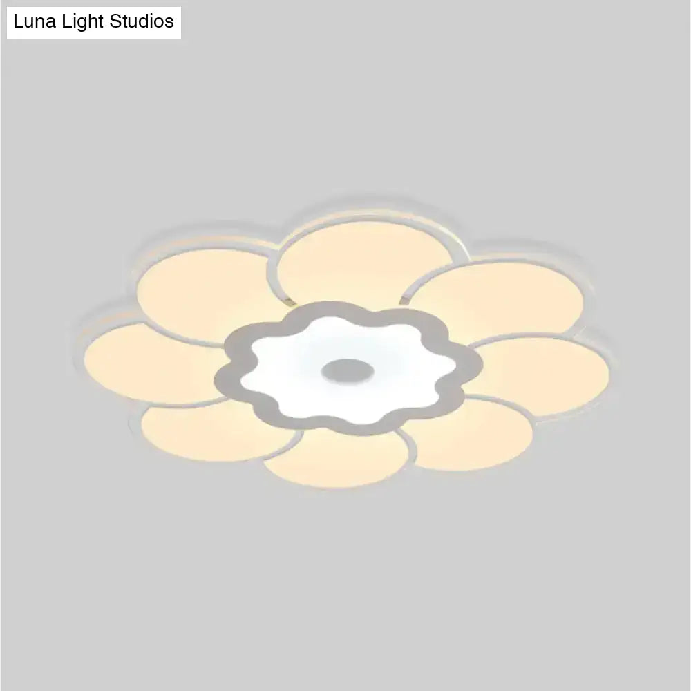 Minimalist Flush Mount Led Ceiling Lamp In White With Ultrathin Design & Acrylic Finish