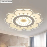 Minimalist Flush Mount Led Ceiling Lamp In White With Ultrathin Design & Acrylic Finish