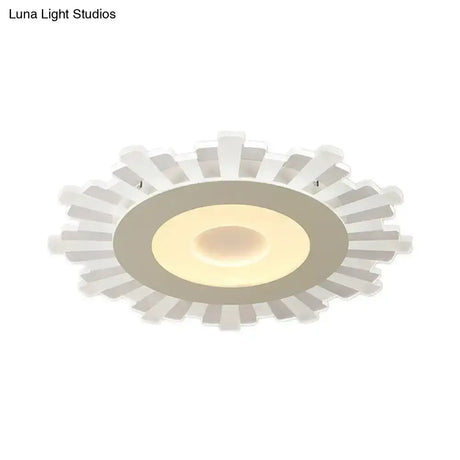 Minimalist Flush Mount Led Ceiling Lamp In White With Ultrathin Design & Acrylic Finish
