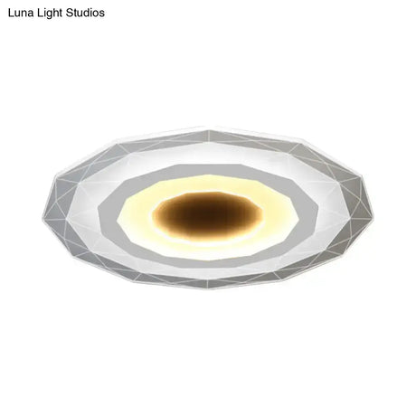 Minimalist Flush Mount Led Ceiling Lamp In White With Ultrathin Design & Acrylic Finish