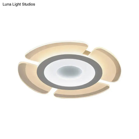 Minimalist Flush Mount Led Ceiling Lamp In White With Ultrathin Design & Acrylic Finish