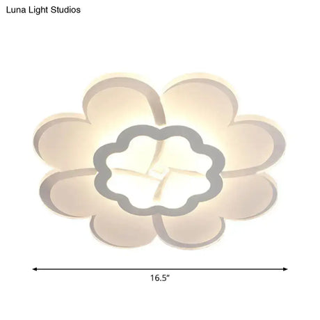 Minimalist Flush Mount Led Ceiling Lamp In White With Ultrathin Design & Acrylic Finish