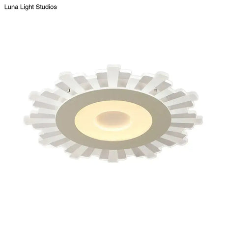 Minimalist Flush Mount Led Ceiling Lamp In White With Ultrathin Design & Acrylic Finish