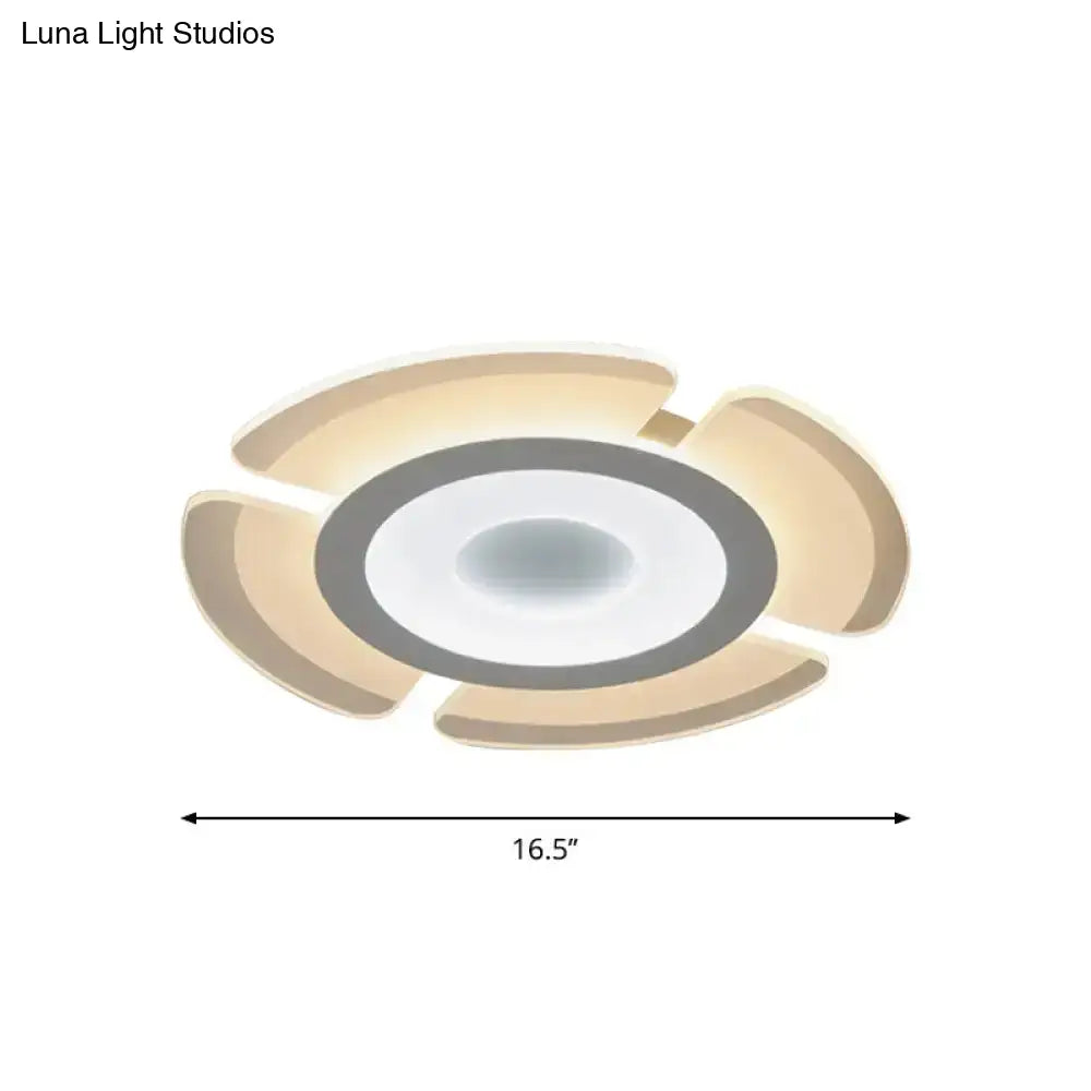 Minimalist Flush Mount Led Ceiling Lamp In White With Ultrathin Design & Acrylic Finish