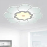 Minimalist Flush Mount Led Ceiling Lamp In White With Ultrathin Design & Acrylic Finish / Windmill