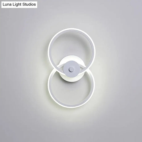 Minimalist Flush Mount Wall Sconce: Ring Acrylic Led Light In Warm/White