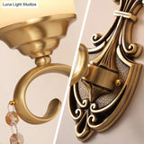 Minimalist Frosted Glass Wall Light Fixture - Gold Tapered Mounted Lamp For Corridor