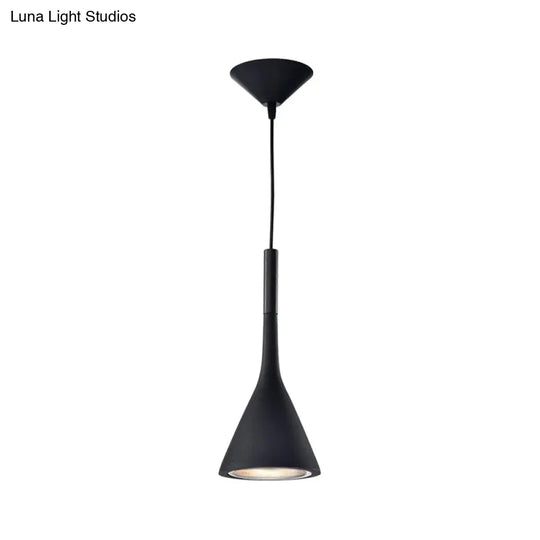 Minimalist Funnel Pendant Cement Light Fixture In Red/Black/White - Ideal For Bedside