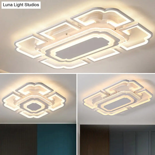 Minimalist Geometric Flush Mount Light - Modern Acrylic Spotlight For Living Room