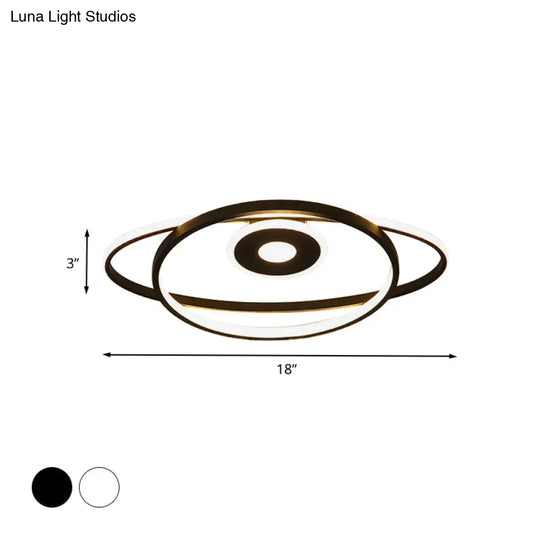 Minimalist Geometric Frame Led Flush Pendant Light For Bedroom With Warm/White Lighting