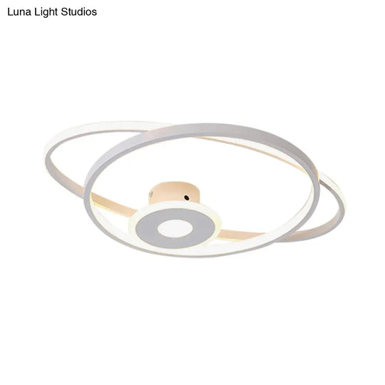 Minimalist Geometric Frame Led Flush Pendant Light For Bedroom With Warm/White Lighting