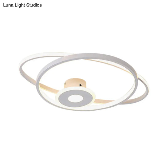 Minimalist Geometric Frame Led Flush Pendant Light For Bedroom With Warm/White Lighting