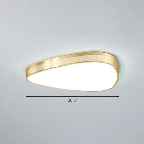 Minimalist Geometric Metal Flush Mounted Led Ceiling Light With Mesh Side Gold / Large Triangle