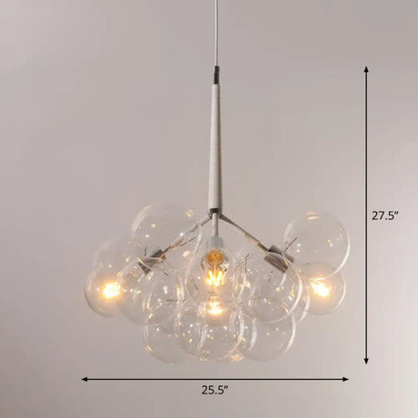 Minimalist Glass Bubble Chandelier - Stylish Suspension Light For Living Room 4 / White