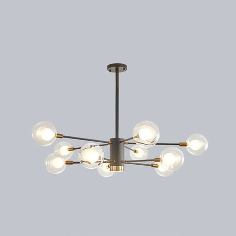 Minimalist Glass Chandelier With Clear Ball Shade - Modern Style Pendant Light For Living Room 10 /