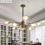 Minimalist Glass Chandelier With Clear Ball Shade - Modern Style Pendant Light For Living Room