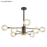 Minimalist Glass Chandelier With Clear Ball Shade - Modern Style Pendant Light For Living Room