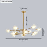 Minimalist Glass Chandelier With Clear Ball Shade - Modern Style Pendant Light For Living Room
