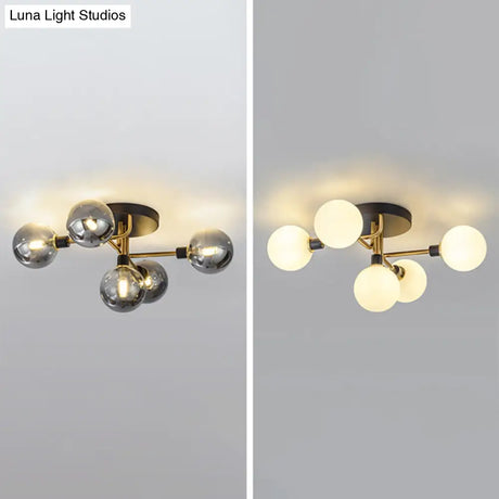 Minimalist Glass Globe Ceiling Flush Mount Light Fixture