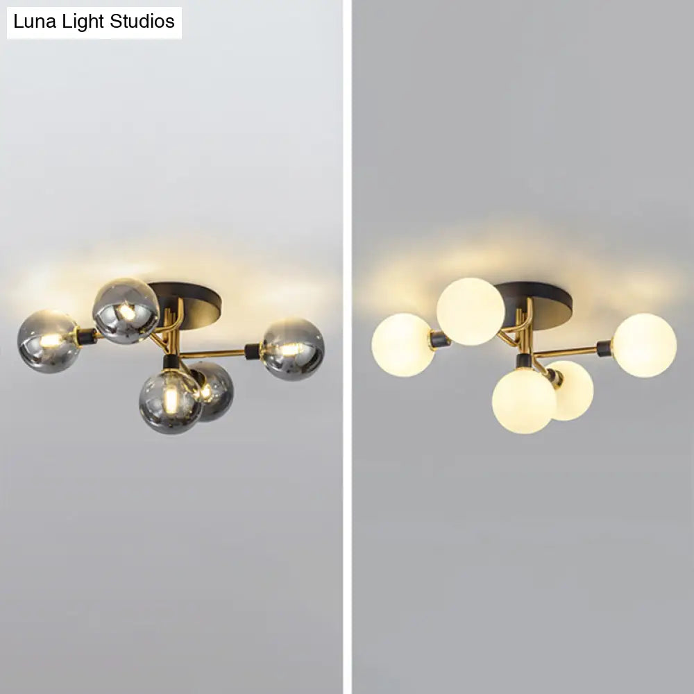 Minimalist Glass Globe Ceiling Flush Mount Light Fixture