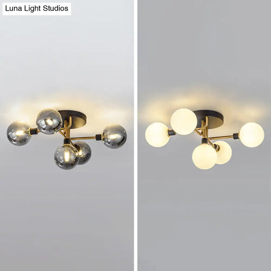 Minimalist Glass Globe Ceiling Flush Mount Light Fixture