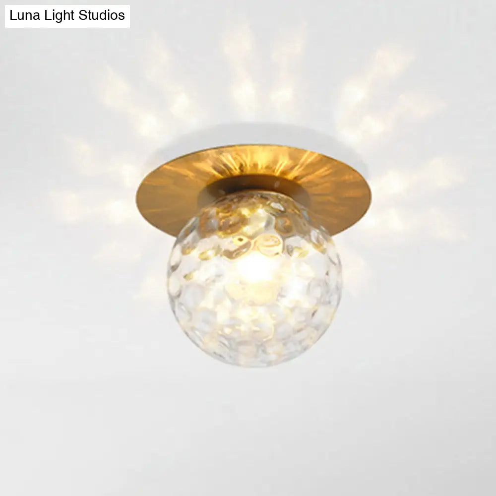 Minimalist Glass Globe Ceiling Mount Light Fixture