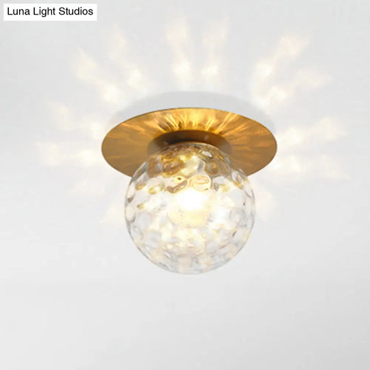 Minimalist Glass Globe Ceiling Mount Light Fixture