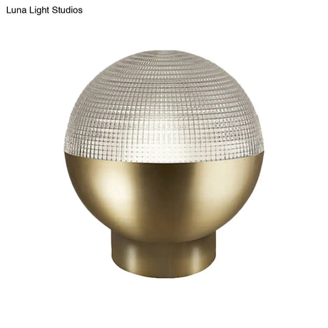 Minimalist Glass Night Lamp With Prismatic Shade | 1-Head Table Lighting In Black/Gold Ideal For