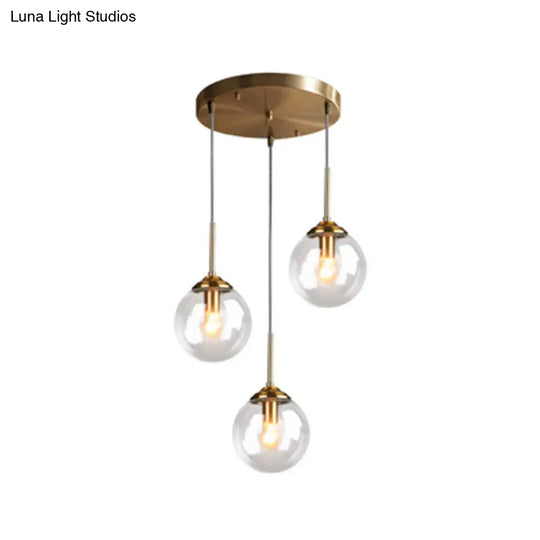 Minimalist Glass Sphere Pendant Light Fixture For Modern Indoor Ceiling Lighting
