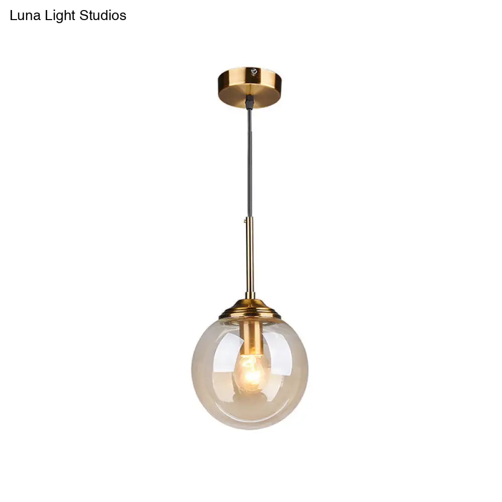 Modern Minimalist Glass Sphere Pendant Light Fixture For Indoor Ceiling