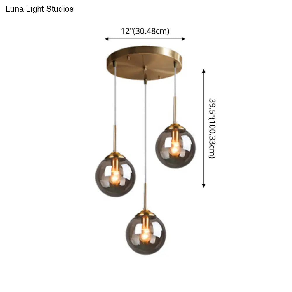 Modern Minimalist Glass Sphere Pendant Light Fixture For Indoor Ceiling