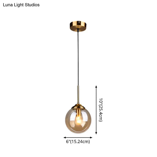 Modern Minimalist Glass Sphere Pendant Light Fixture For Indoor Ceiling