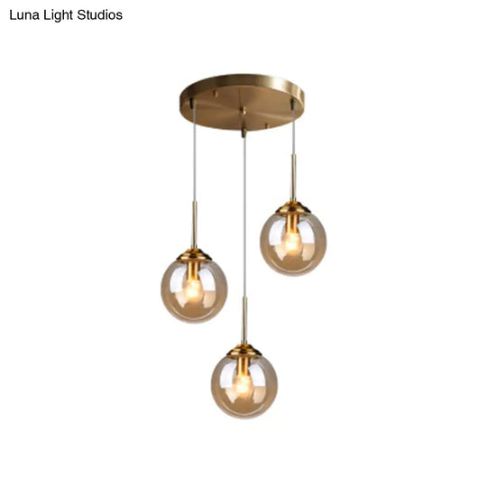 Minimalist Glass Sphere Pendant Light Fixture For Modern Indoor Ceiling Lighting