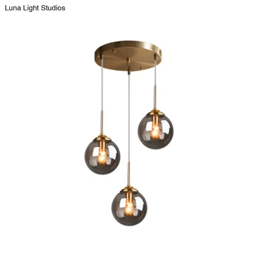 Modern Minimalist Glass Sphere Pendant Light Fixture For Indoor Ceiling