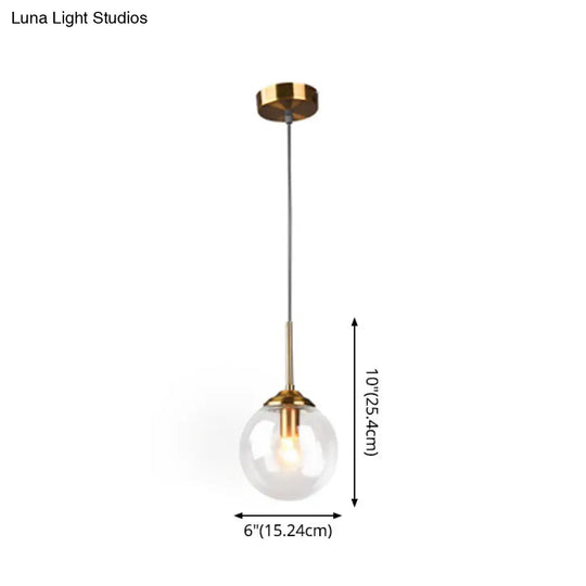 Modern Minimalist Glass Sphere Pendant Light Fixture For Indoor Ceiling