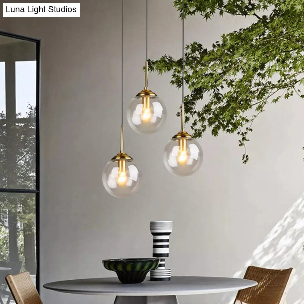 Modern Minimalist Glass Sphere Pendant Light Fixture For Indoor Ceiling