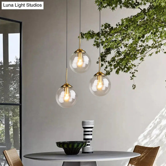 Modern Minimalist Glass Sphere Pendant Light Fixture For Indoor Ceiling
