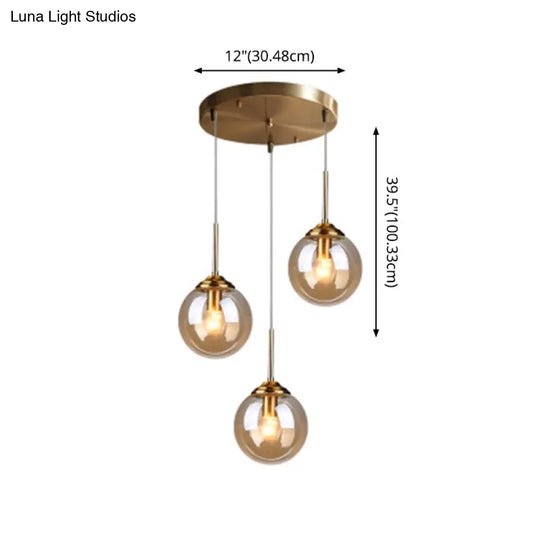 Modern Minimalist Glass Sphere Pendant Light Fixture For Indoor Ceiling