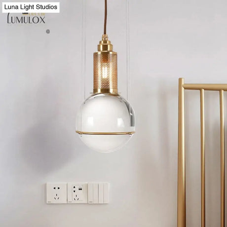 Minimalist Globe Crystal Shade Living Room Hanging Lamp Pendant Lighting