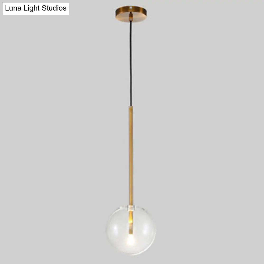 Minimalist Gold Globe Glass Pendant Light Fixture / 6