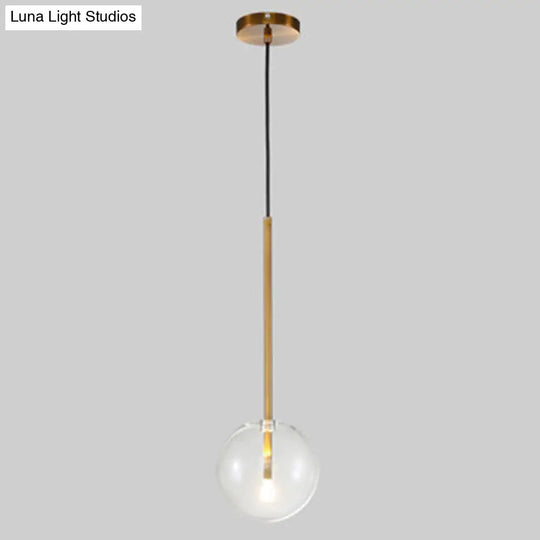 Minimalist Gold Globe Glass Pendant Light Fixture / 6