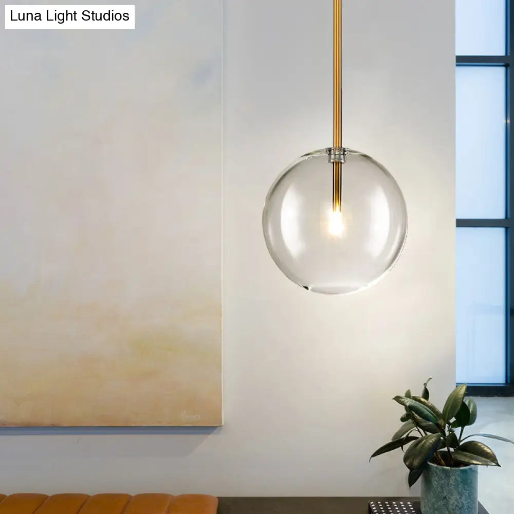 Minimalist Gold Globe Glass Pendant Light Fixture