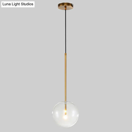 Minimalist Gold Globe Glass Pendant Light Fixture / 7