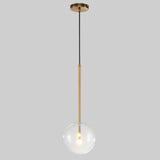 Minimalist Gold Globe Glass Pendant Light Fixture / 7