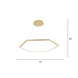 Minimalist Gold Led Chandelier For Living Room - Stainless Steel Hexagon Suspension Lamp 1 /