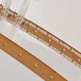 Minimalist Gold Led Pendant Light For Living Room - Loop Clear Crystal Chandelier Lighting
