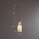 Minimalist Gold Marble Block Hanging Pendant Ceiling Lamp - Bedroom Lighting Solution / 5’