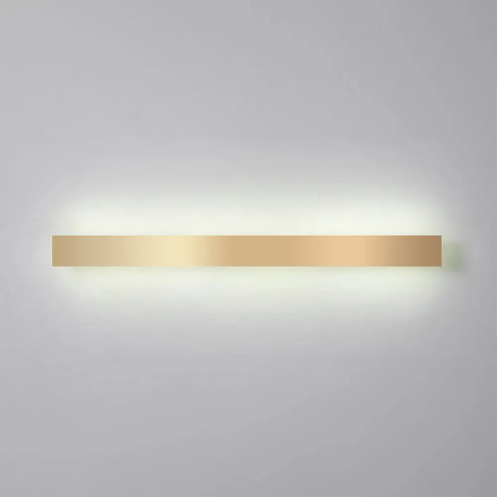Minimalist Gold Plated Led Wall Sconce For Living Room - Aluminum Bar Shaped Flush Light / 71 White