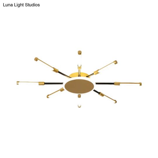 Minimalist Gold Sputnik Semi Mount Led Ceiling Lamp Warm/White Light 23.5/39 Width